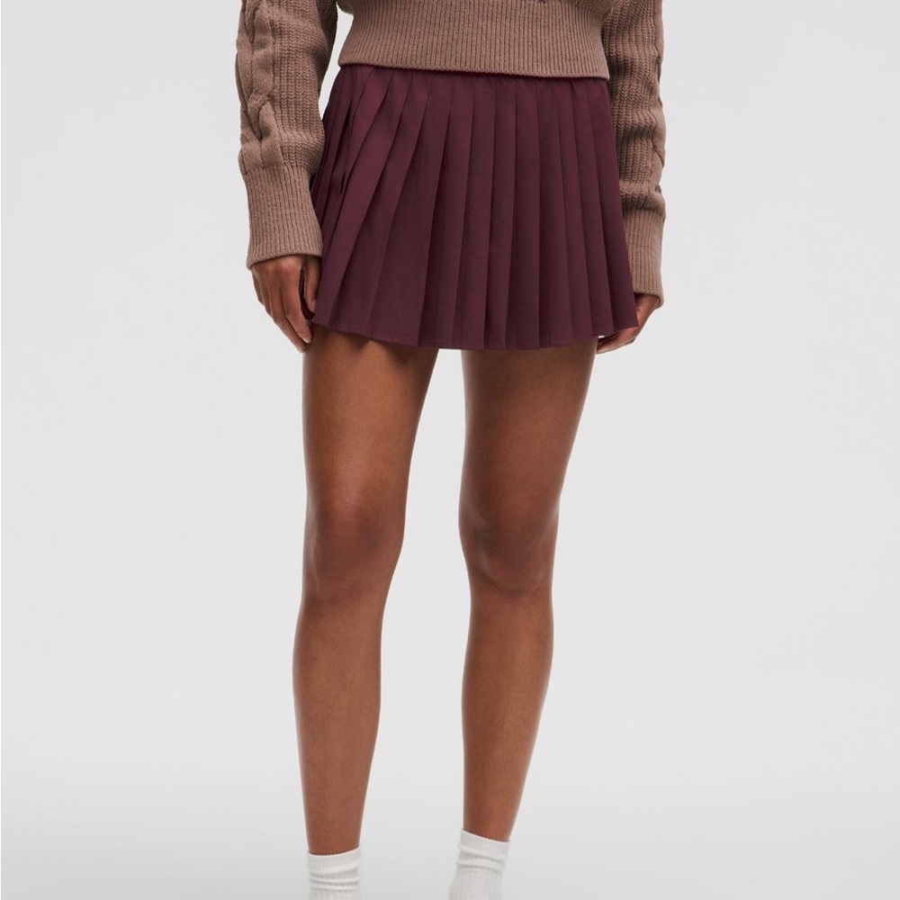 Lululemon High-Rise Pleated Tennis Skirt in Garnet